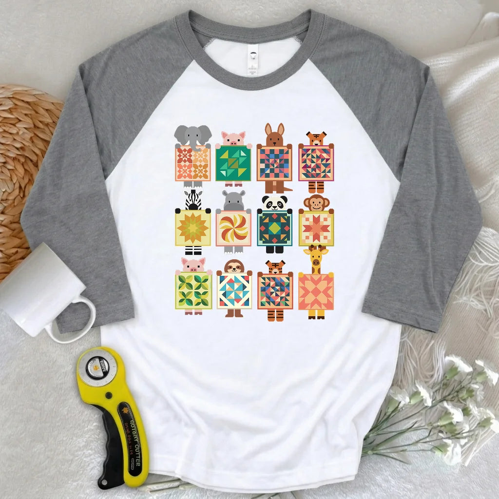 Woodland Patchwork Crew 3/4 Sleeve T-shirt