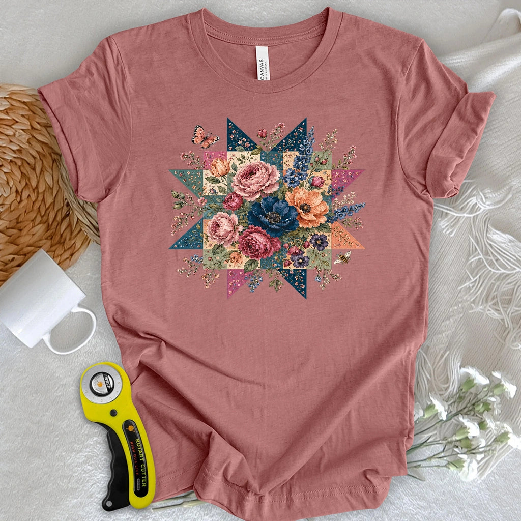 Blooming Patchwork Star T-shirt – ThreadsMuse