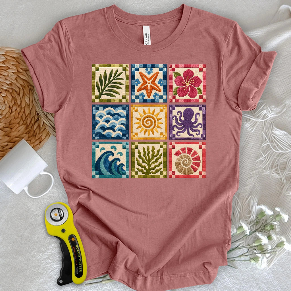 Coastal Patchwork Blocks T-shirt