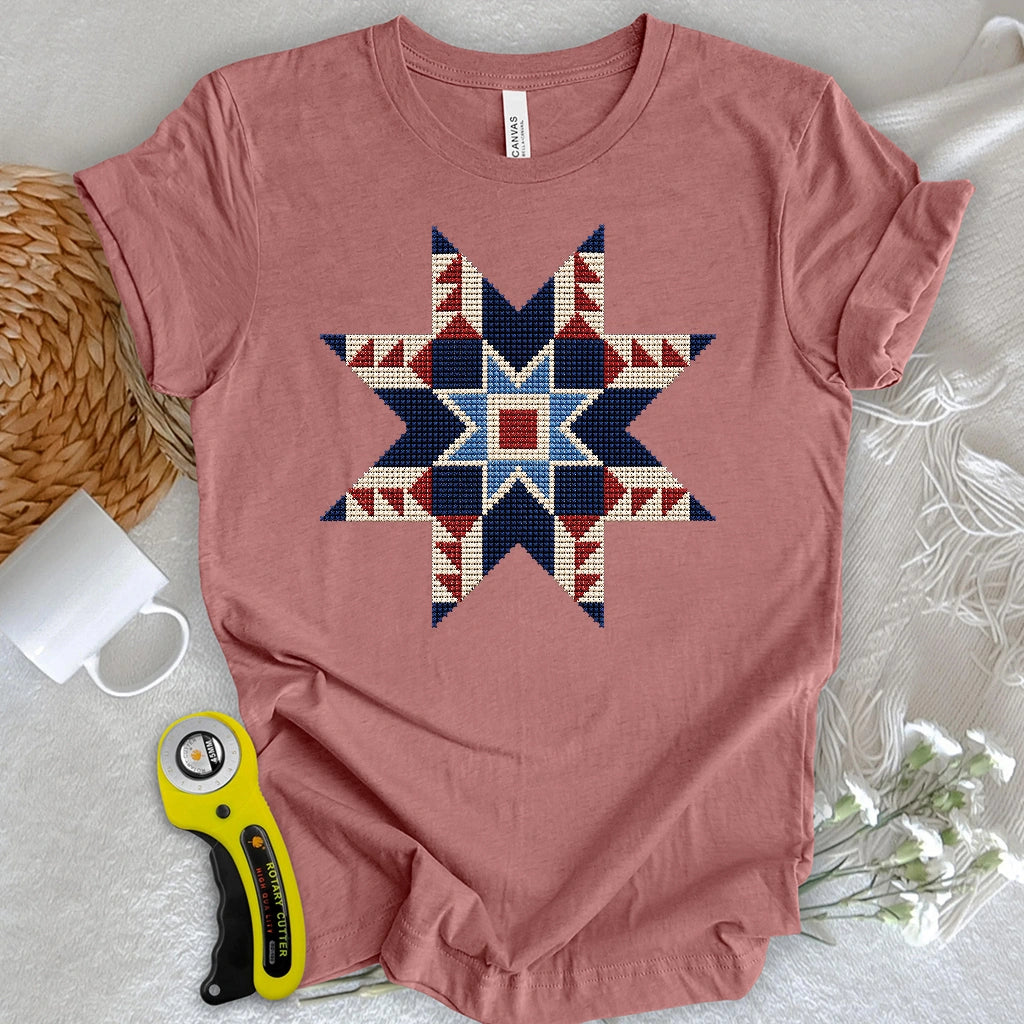 Cross-Stitched Quilt Star T-shirt