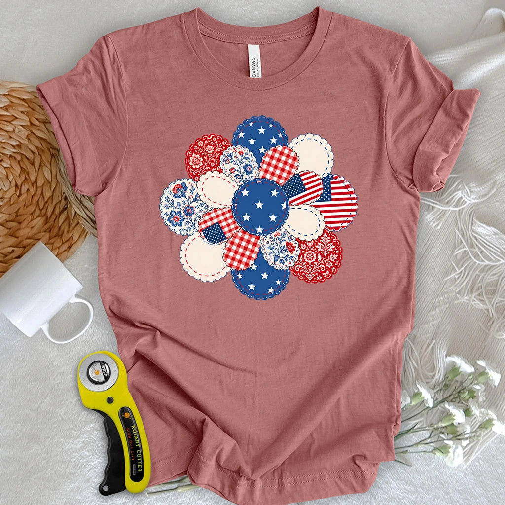 Patriotic Bloom Appliqué T-shirt