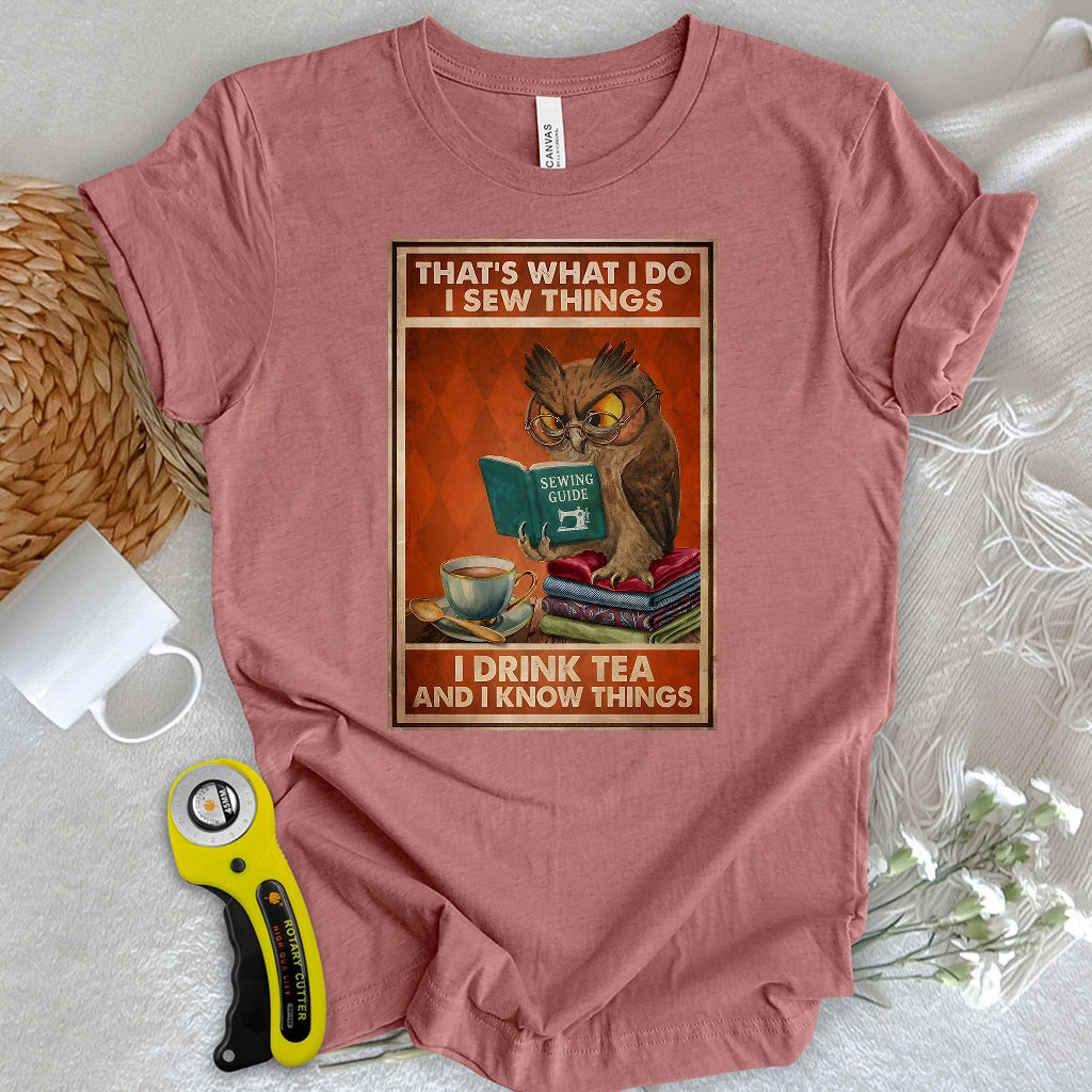 Sewing Owl Wisdom T-shirt