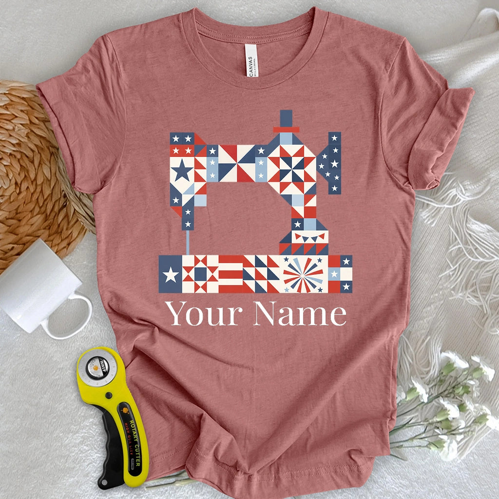 "Custom Name" Stars & Stitches Sewing T-shirt