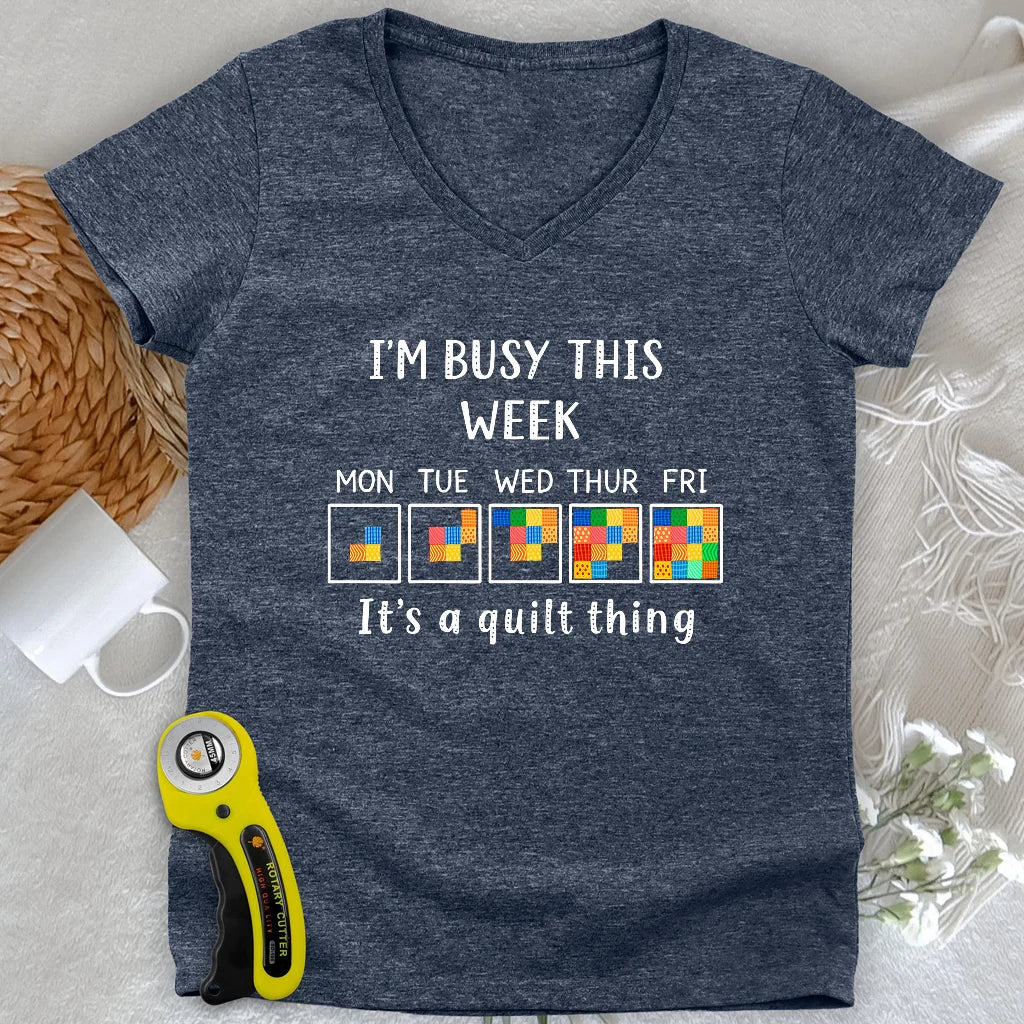 A Busy Week Lady V-neck
