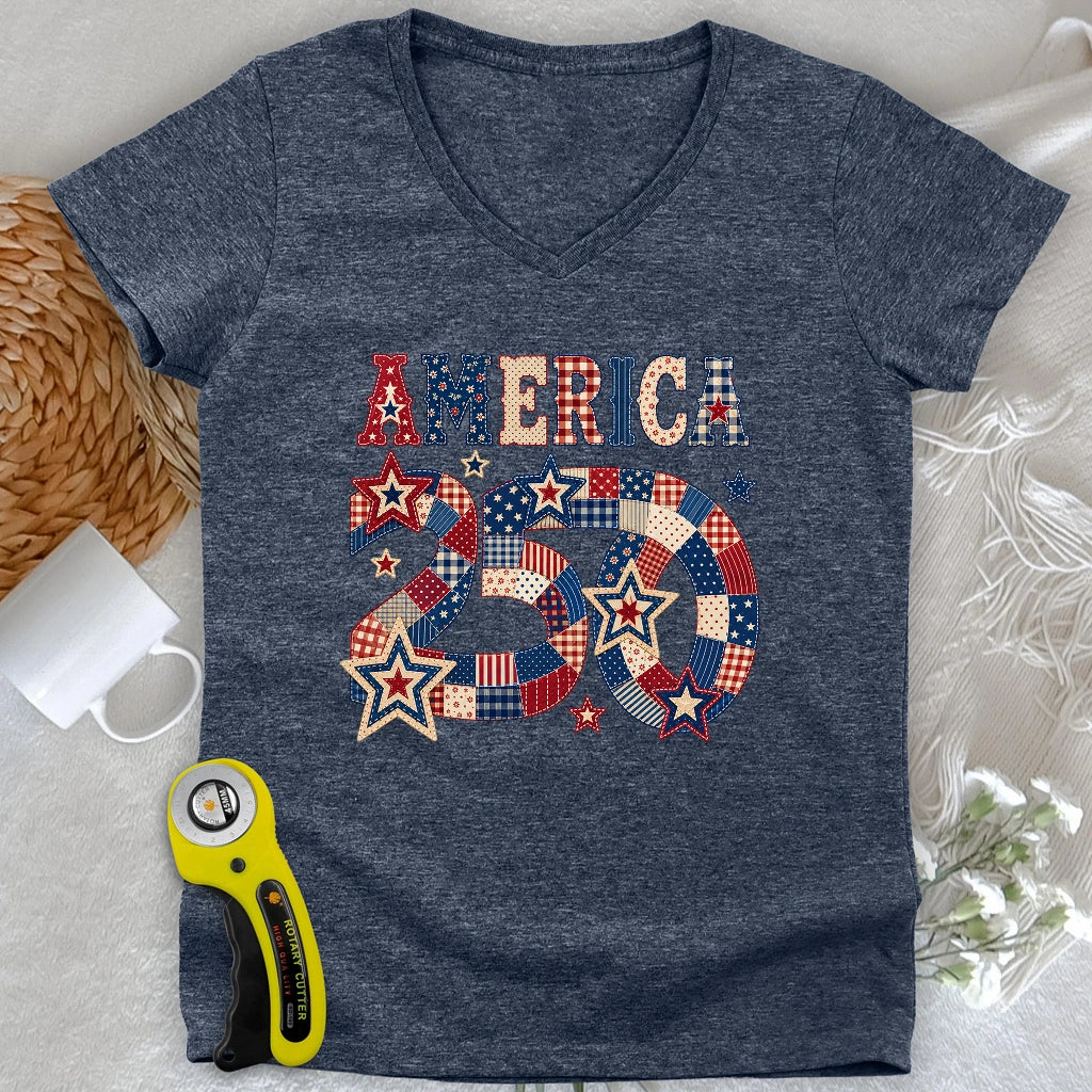America 250 Lady V-neck