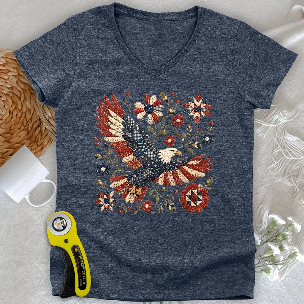 American Eagle Appliqué Lady V-neck