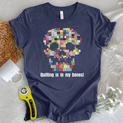 A quilted skull T-shirt