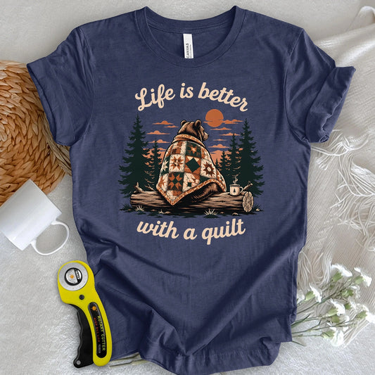 Bear Wrapped in Quilts T-shirt