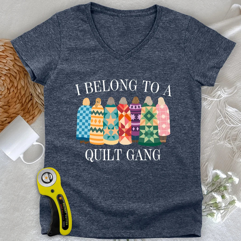 Belong to Quilt Gang Lady V-neck