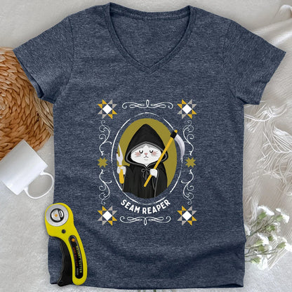 Cat Seam Reaper Lady V-neck