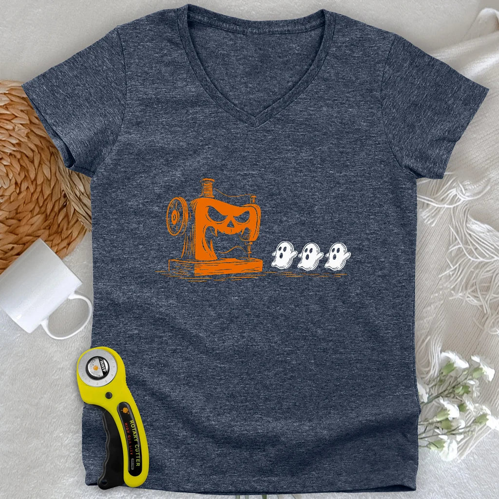 Demon Stitch Machine Lady V-neck