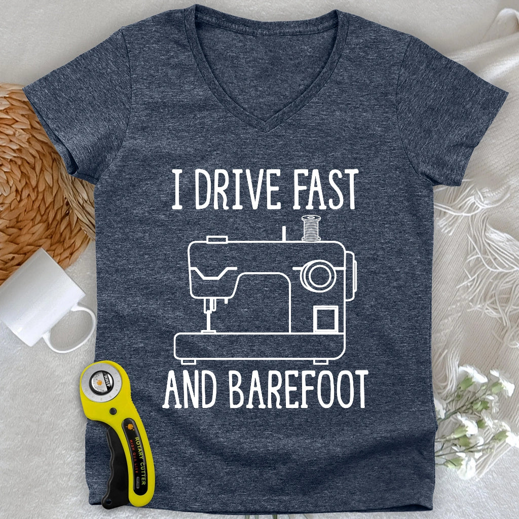 Drive Fast And Barefoot V-neck