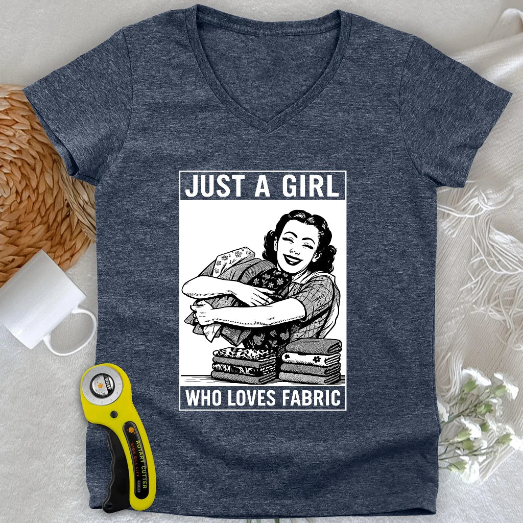 Fabric Girl Lady V-neck