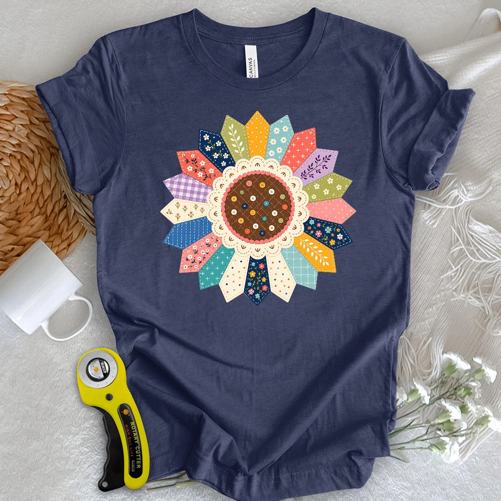 Floral Applique Quilt Block T-shirt