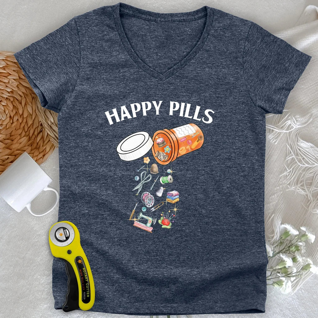 Lady V-neck Pilules du bonheur