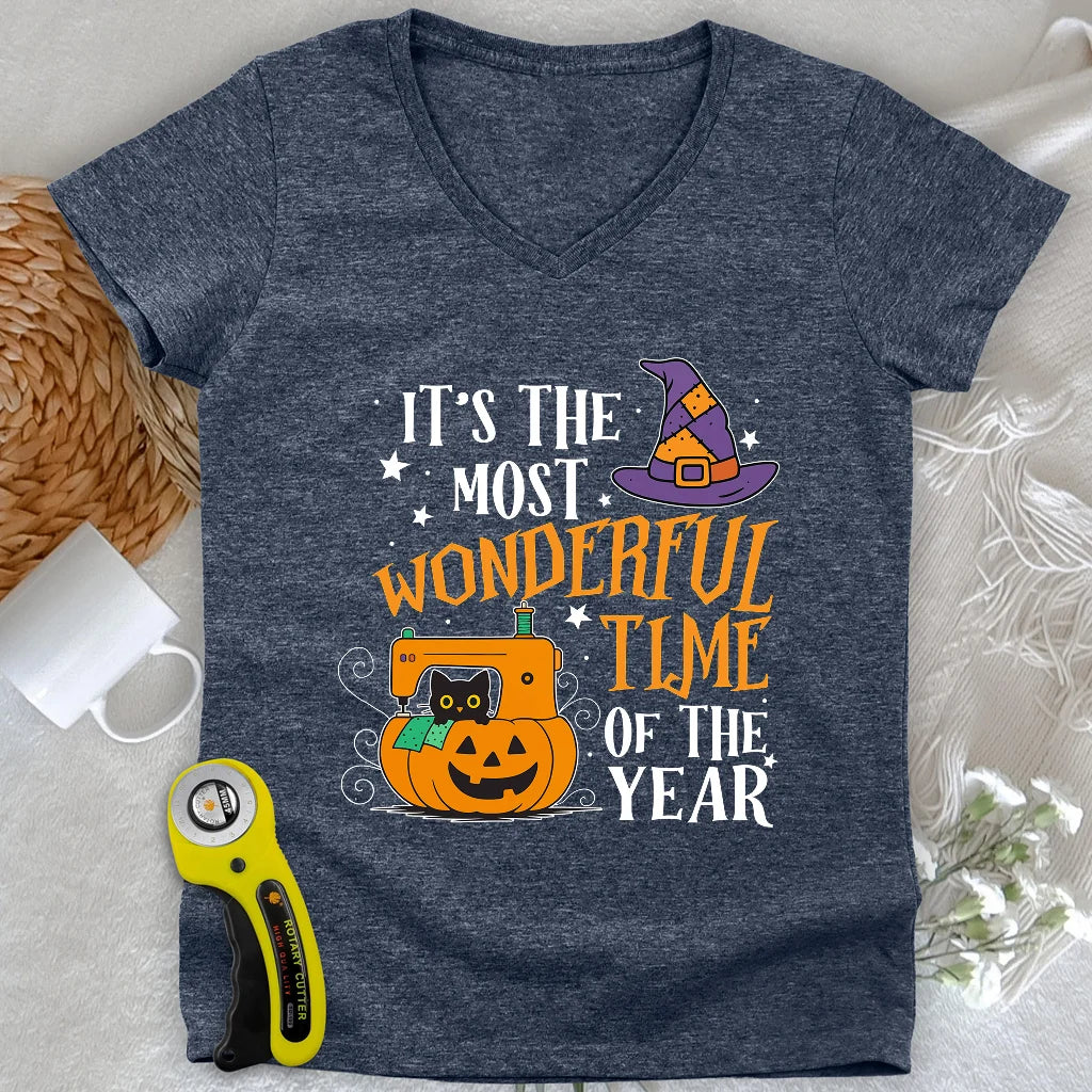 Jack-o-Stitch Lady V-neck