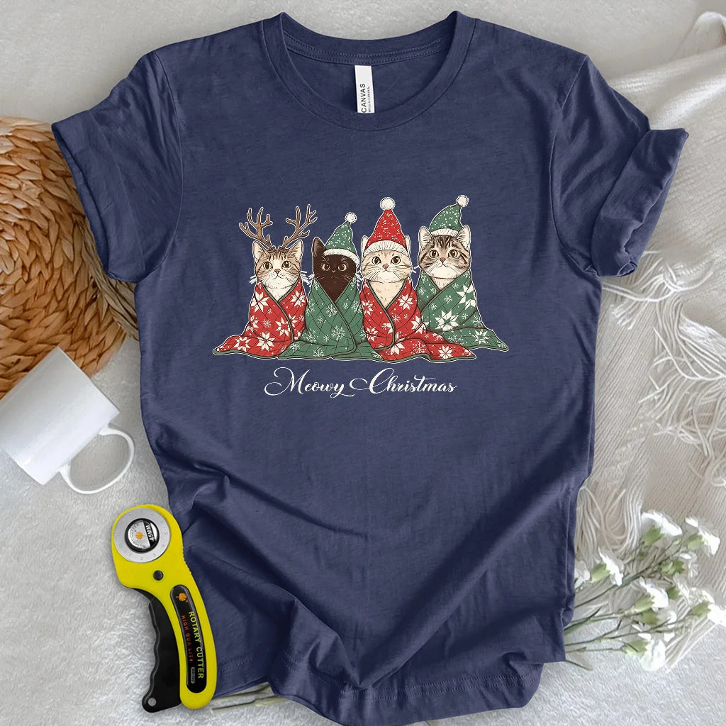 Meowy Christmas T-shirt