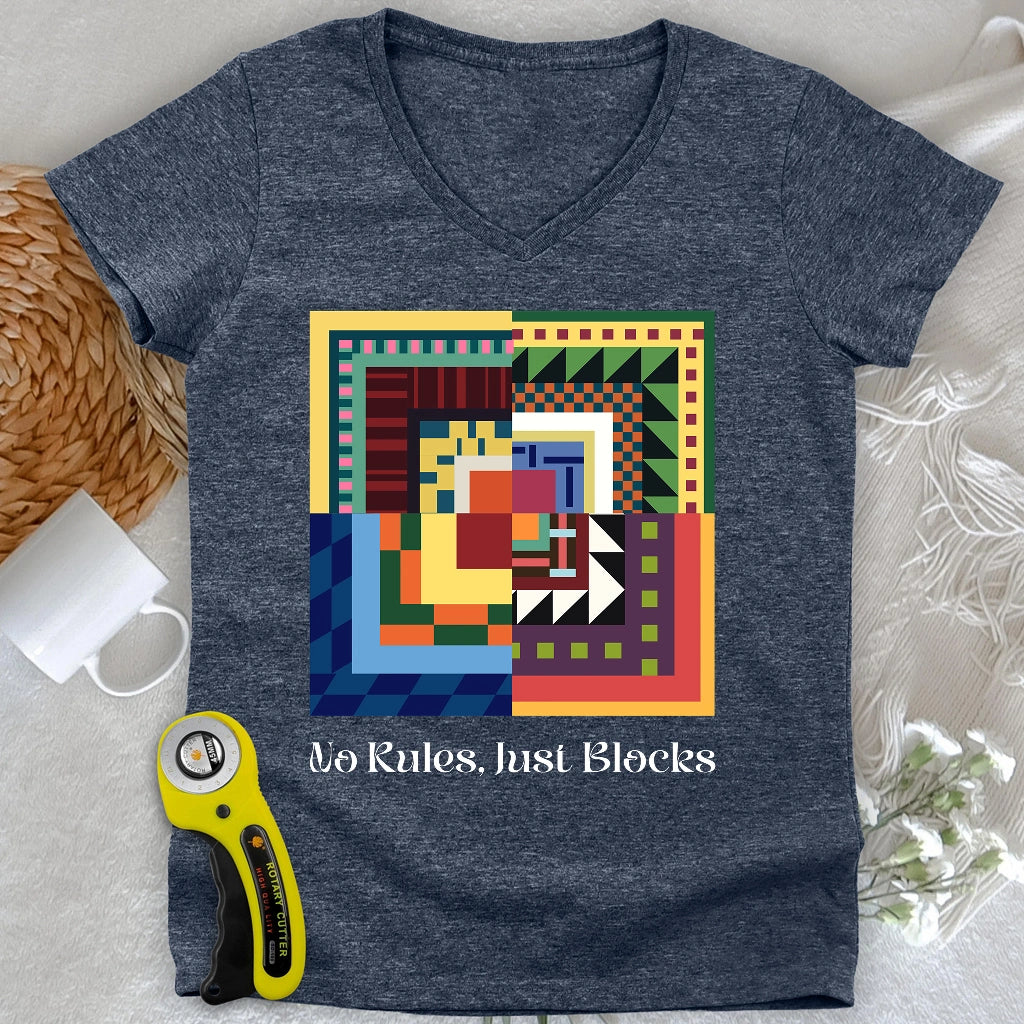 T-shirt col en V Modern Quilter Mind Lady