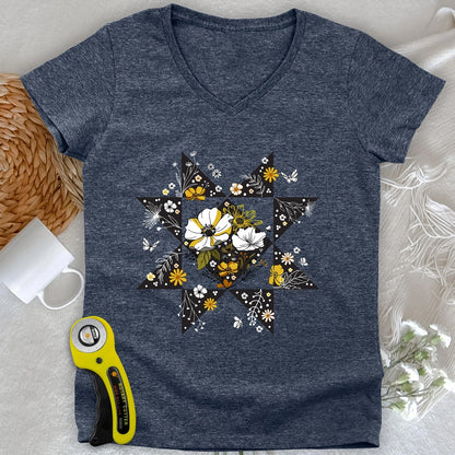 Nature Block Lady V-neck