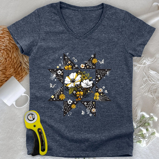 Nature Block Lady V-neck