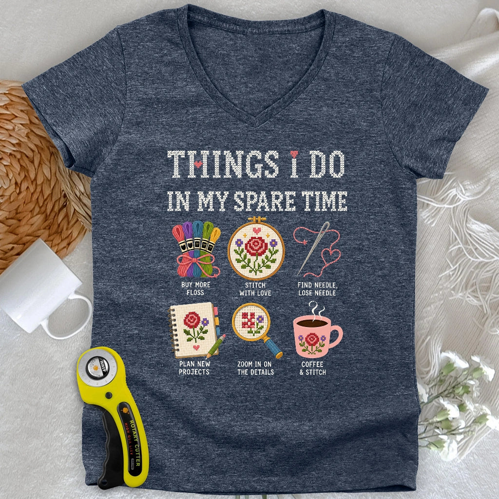 Needlework Hobbyist Lady V-neck