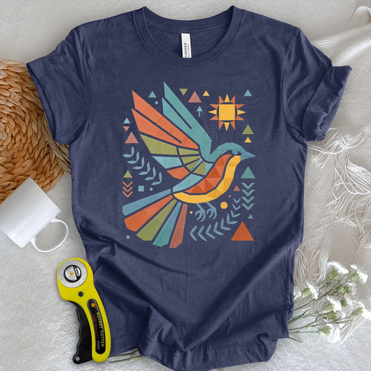 Patchwork Boho Bird T-shirt