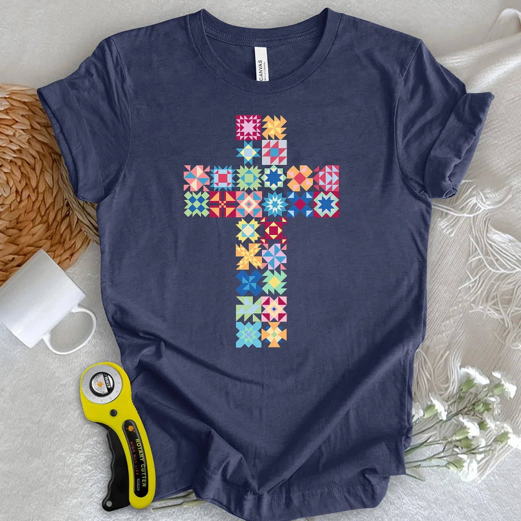 Patchwork Faith Cross T-shirt