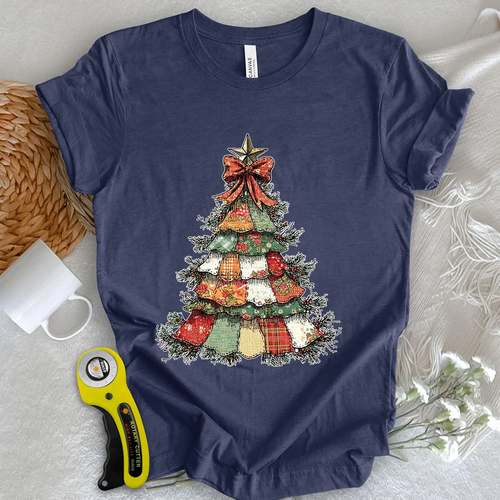 T-shirt arbre de Noël en patchwork