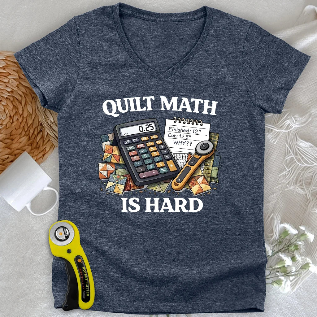 Quilt Math Survivor Lady V-neck