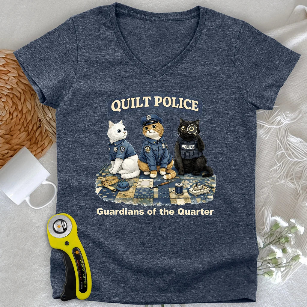 Quilt Police Lady V-neck
