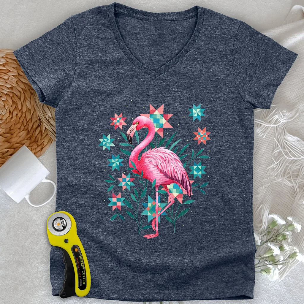 Quilted Garden Lady V-neck