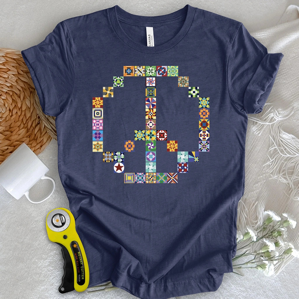 Quilted Peace Symbol T-shirt