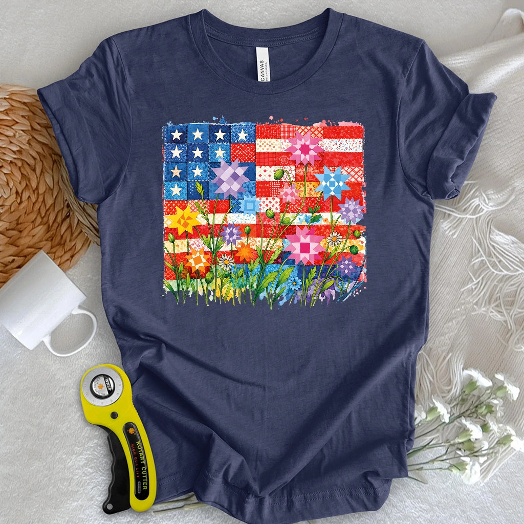 Quilted Stars & Blooms T-shirt