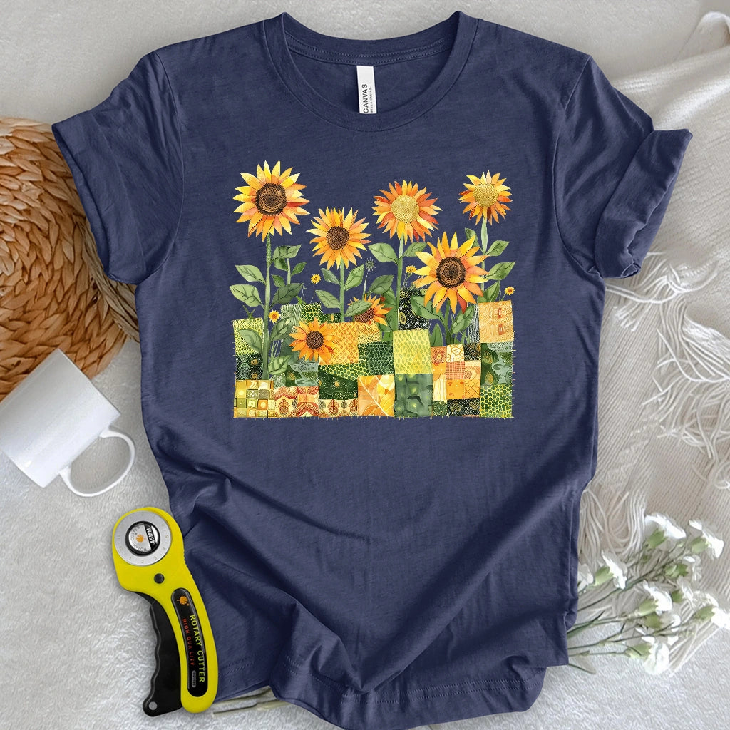 Quilted Sunflower Field T-shirt