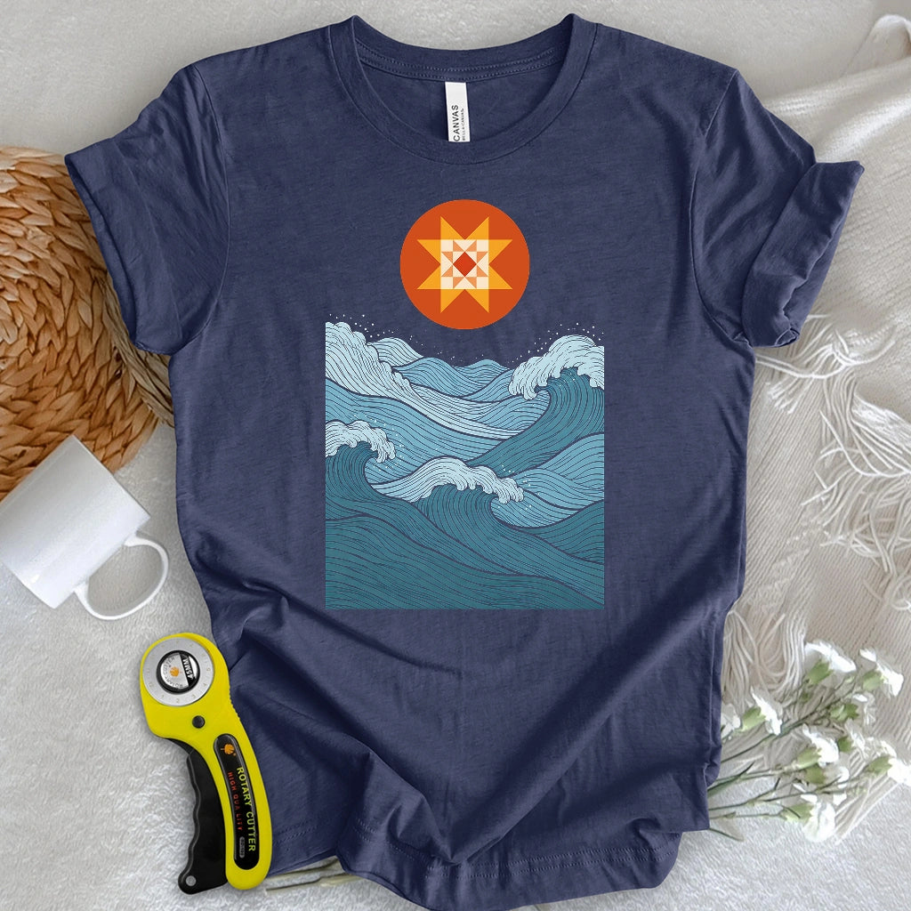 Quilted Sunset Ocean T-shirt