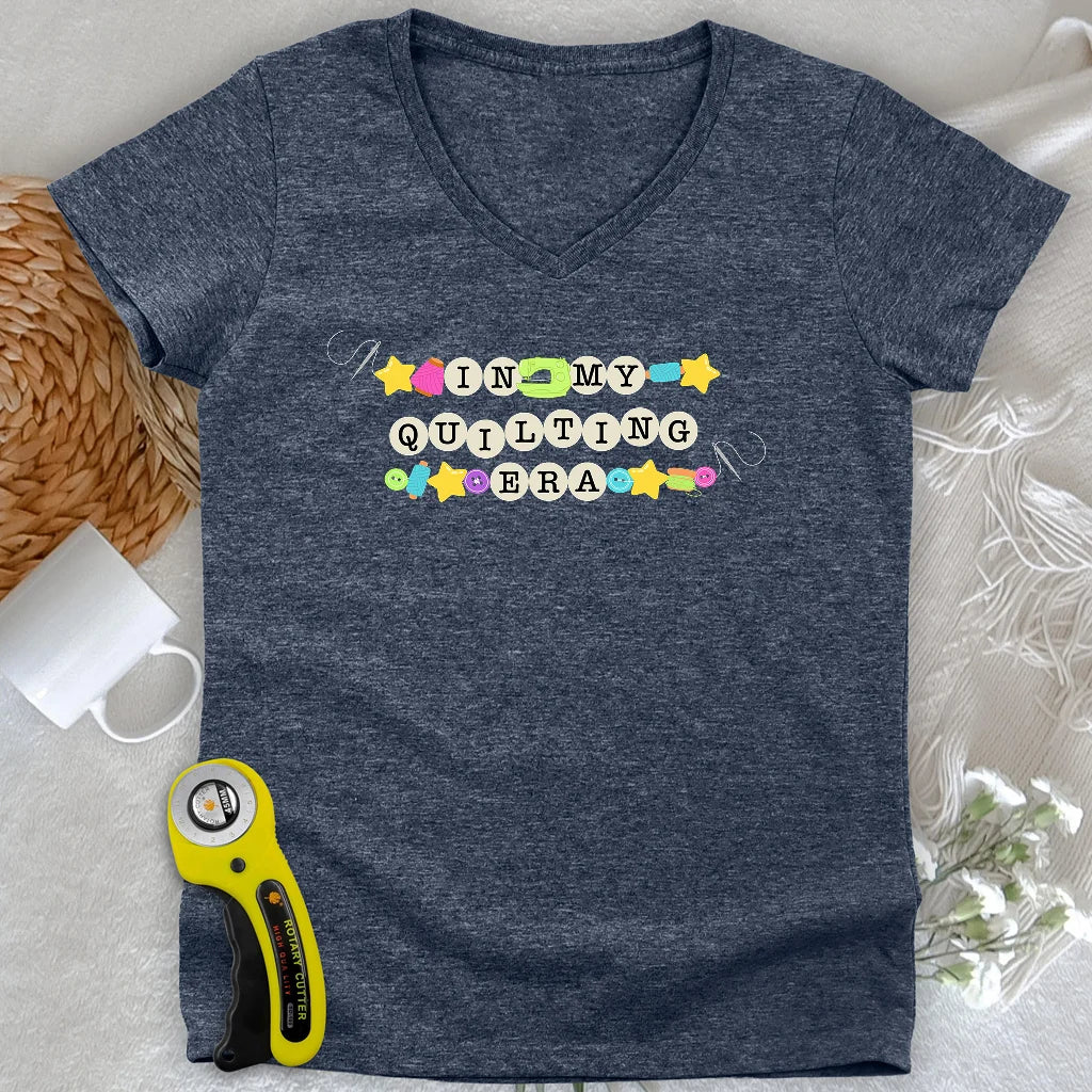 Pull en tricot matelassé col en V pour femme
