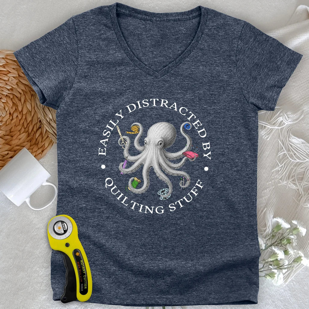 Quiltin Stuff Col en V Femme