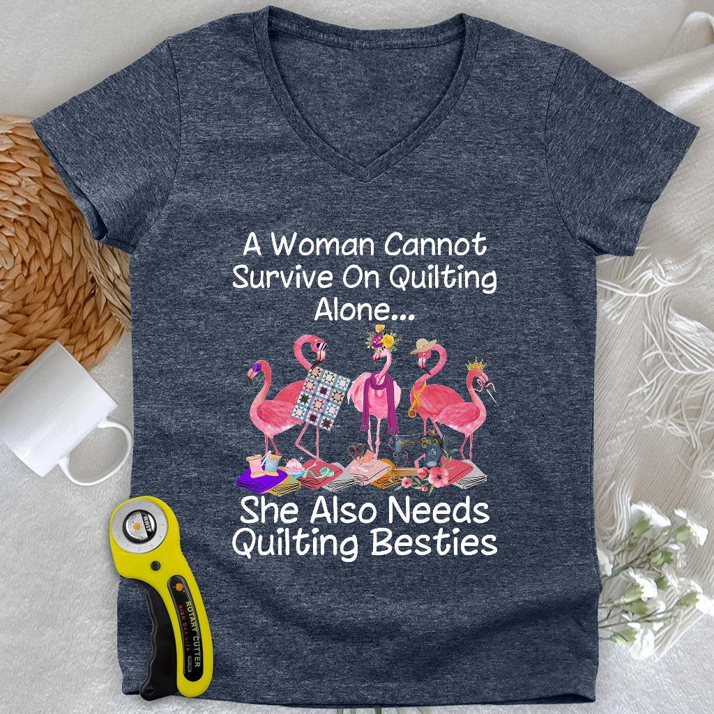 Quilting Besties V-neck
