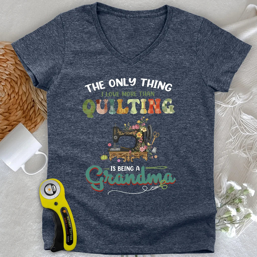 Quilting Comes Second Lady V-neck