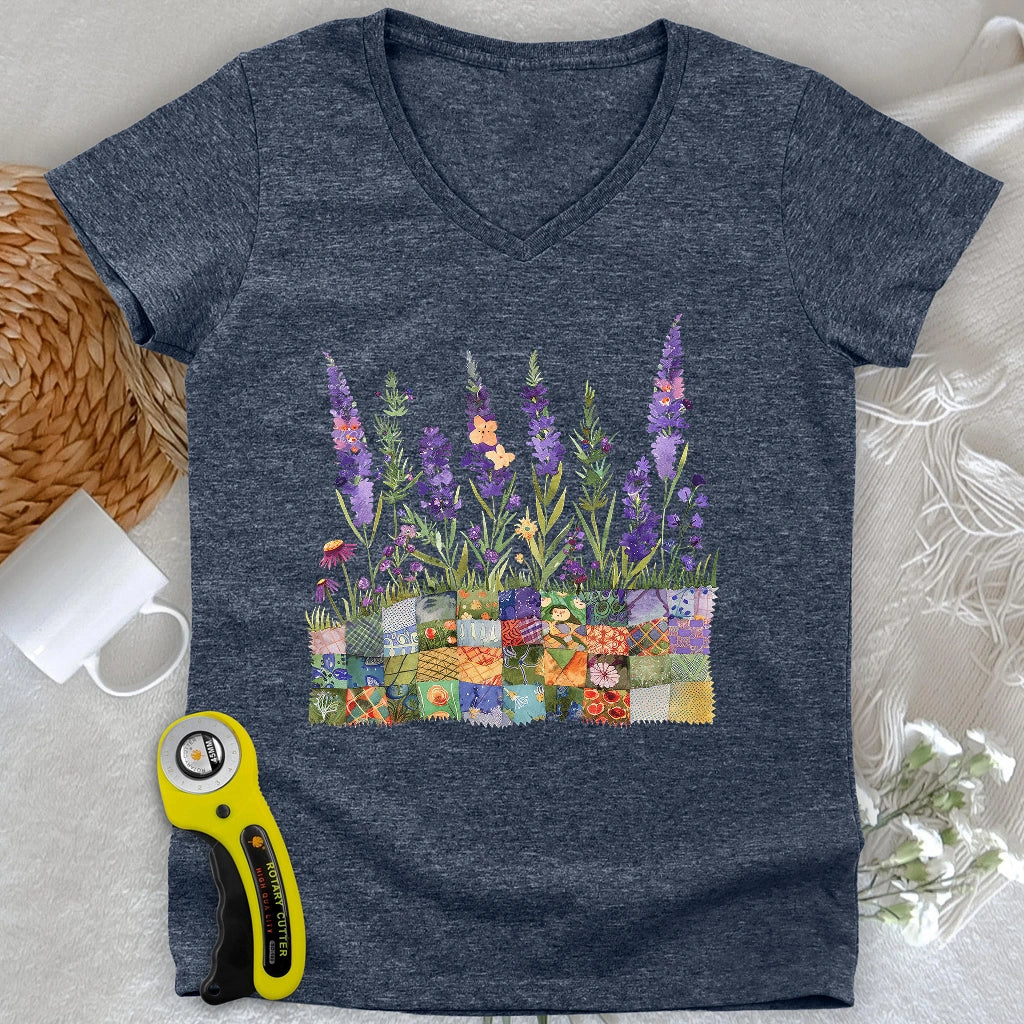 Quilting Field Lady V-neck