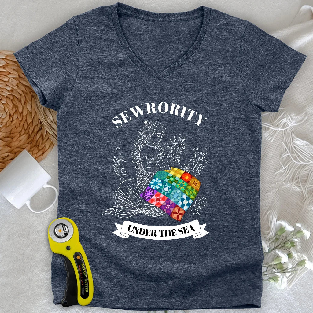 Quilting Mermaid Lady V-neck