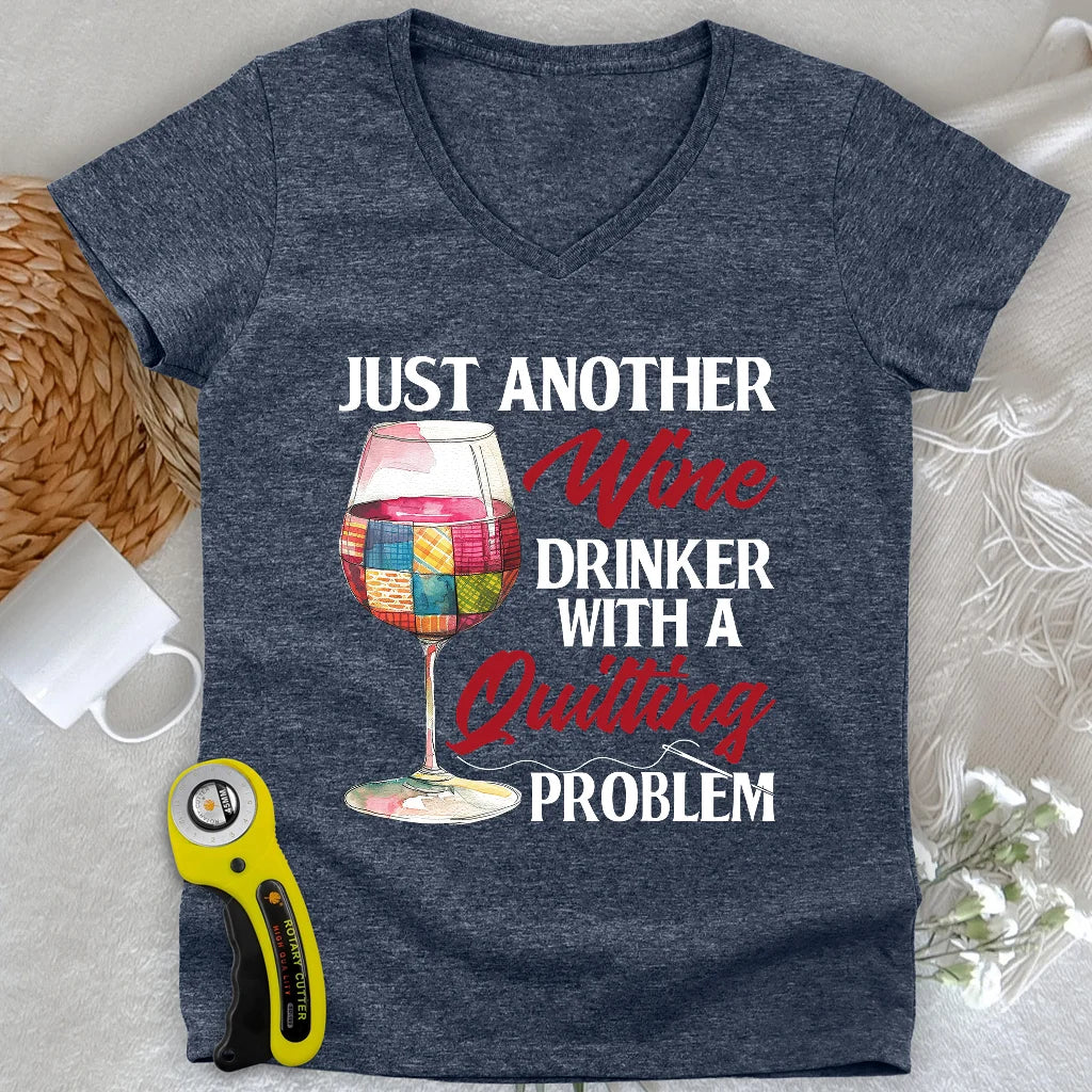Quilting Problem Lady V-neck