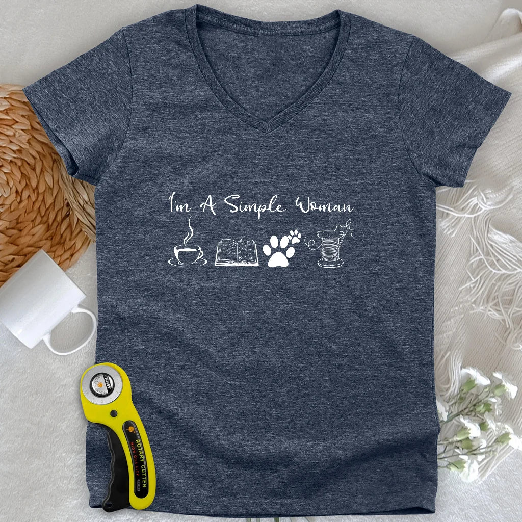 Quilting Woman Lady V-neck