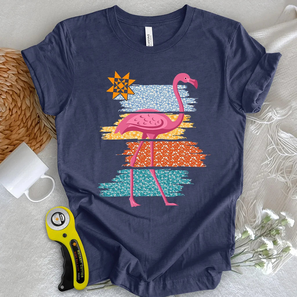 T-shirt Flamant rose matelassé