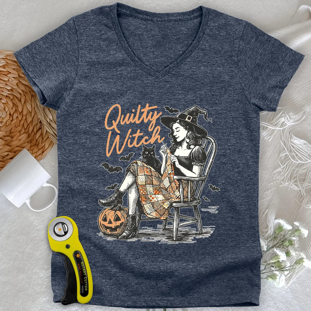 Quilty Witch Lady V-neck