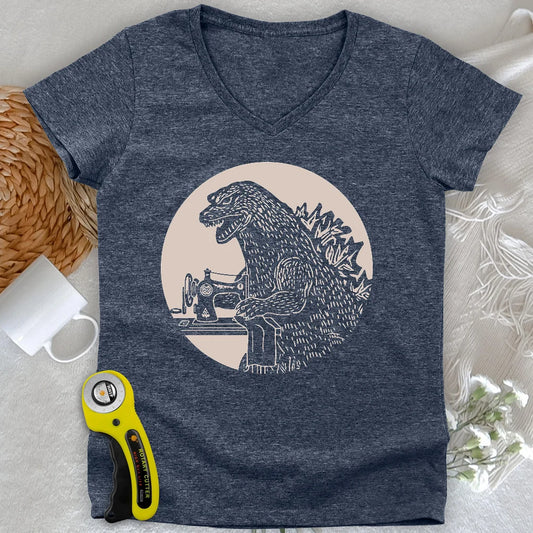 Quiltzilla Lady V-neck