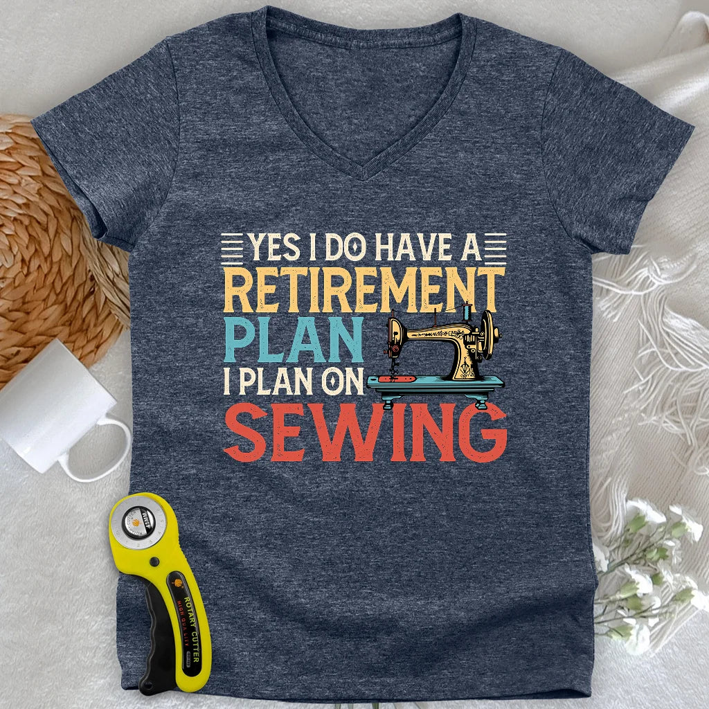 Retirement Plan Lady V-neck