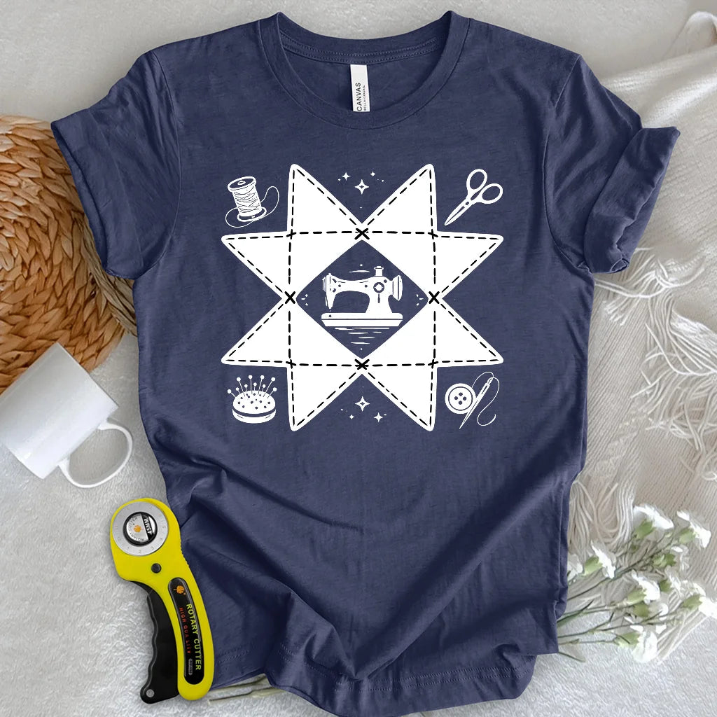 Sewing Compass Quilt T-shirt