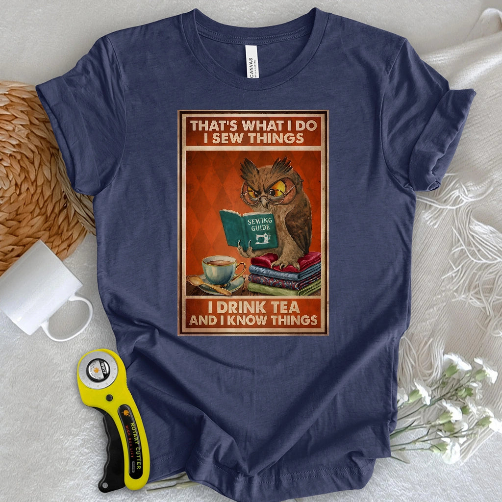 Sewing Owl Wisdom T-shirt