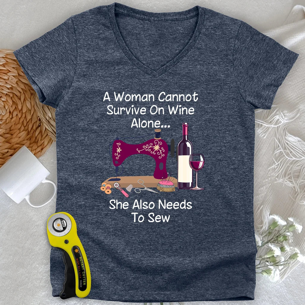 Débardeur col V « Couture et apéro » pour femme